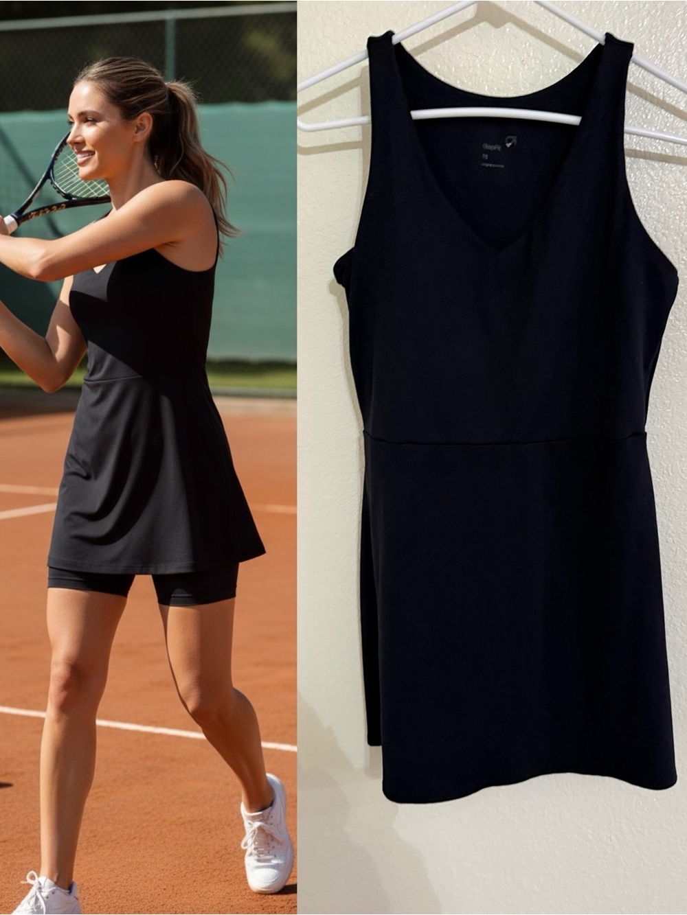 GapFit Athletic Dress Women’s Medium Black Sleeveless Built-In Shorts Activewear